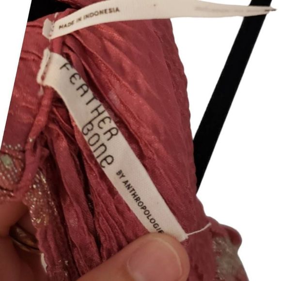 Anthropologie Rose Gold Tank Top with Gold Accents XSmall - Chic and Versatile - Picture 3 of 3